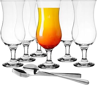 Glasmark KROSNO 1992 Cocktailgläser Gläser Mit Löffeln 6 Stück 420 ml Biergläser Biertulpen …