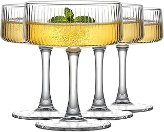 MYKAGS Gläser Set 4-teilig, Martini Gläser, 4Pcs Kristall Coupé Gläser 236 ml Cocktailgläser