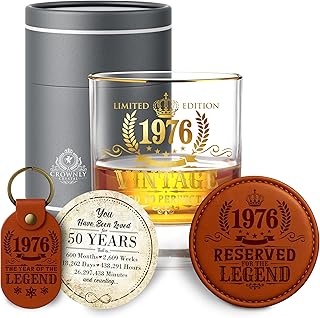 1976 Whiskyglas Gravur 50. Geburtstag personalisiertes Geschenk Mann 50 Jahre Papa Deko Karte Mä…