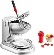 VEVOR Kommerzieller Eiscrusher 100 kg pro Stunde, elektrischer Schneekegel-Maker mit 4 Klingen, E…