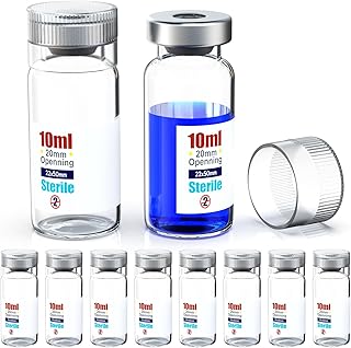 Biomed Solutions Sterile leere Flasche mit wiederverwendbarem Kunststoffdeckel, Glasbehälter zum…