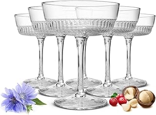 Sendez 6er Set Margarita-Gläser mit Relief – 230 ml Cocktailgläser aus hochwertigem Glas, tra…