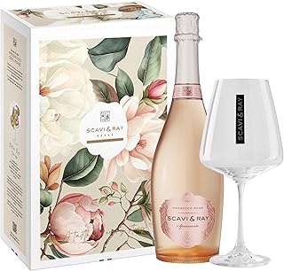 SCAVI & RAY Geschenkset Prosecco DOC Rosé Spumante mit Designglas, fruchtig-frischer Schaumwein …