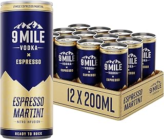 9 MILE Vodka Espresso Martini Premix – 12 x 0,2L Dosen Einweg – 10% Vol. – Ready‑to‑Dri…