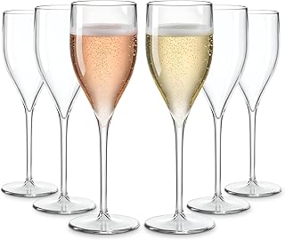 Sektgläser Plastik, 6 Stk, 18cl, spülmaschinenfest, unzerbrechlich, BPA-frei, Verwendung: Event…