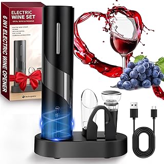 Hotec Korkenzieher Elektrisch, Weinflaschenöffner Set, Automatischer Flaschenöffner, Geschenkid…