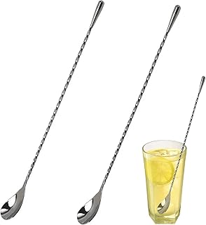 2er-Set Cocktail Löffel – 30 cm Stößel Cocktail, Wiederverwendbare Barlöffel | Cocktail Rü…