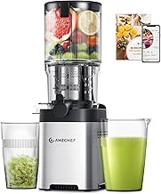 AMZCHEF Entsafter Slow Juicer 136 mm – Saftpresse Elektrisch für Gemüse & Obst – Cold Pre…