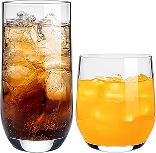 KONZEPT Gläser Set 12 Teilig, Wassergläser Spülmaschinenfest, 6er Longdrinkgläser 400ml und 6…