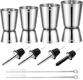 Cocktail Jigger Messbecher Edelstahl Barmaß 3cl/4cl/5cl/6cl Gin Measuring Cups Set Klein Doppelm…