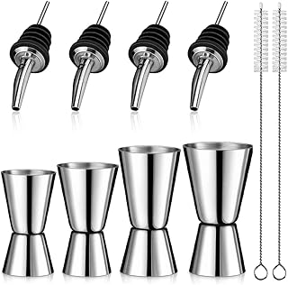 Edelstahl Cocktail Messbecher, 4 Stück 3cl/4cl/5cl/6cl Cocktail Doppelmass Skala, Doppelmass Jig…