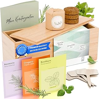 Kräutergarten italienisch | Kräutergarten indoor | Kräuter Anzuchtset mit Kräutersamen, Pflan…