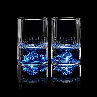 DUJUST 【Neues Design 2026 Blue Mountain Schnapsgläser (45 ml), Kristall-Shotglas-Set mit Blue-…