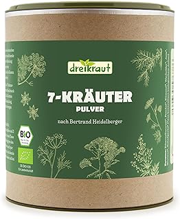 Bio-7-Kräuter-Pulver nach Bertrand Heidelberger, dreikraut, 7-Kräuterstern, extra fein vermahle…