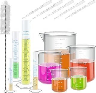 Messbecher Kunststoff Messzylinder Set 15 Stück, Messzylinder Kunststoff Messbecher Pipetten Pla…