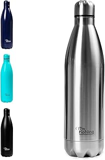 Otto Koning Trinkflasche Edelstahl 1 Liter – Vakuumisolierte Wasserflasche Thermo Auslaufsicher…