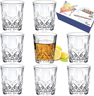 JAIEF 60 ml Schnapsgläser, bleifreies Glas, klares Schnapsglas mit schwerem Boden (8 Stück)