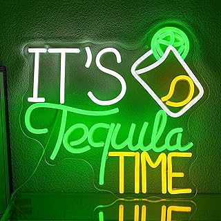 It’s Tequila Time Neon Schild Tequila Neon Lichter für Wanddekoration Dimmbare Neon Bar Zeichen …