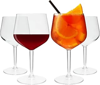 Weingläser aus Plastik, Gin Tonic Gläser, 4 Stk, 75cl, Ballongläser, Cocktail-Gläser, spülma…