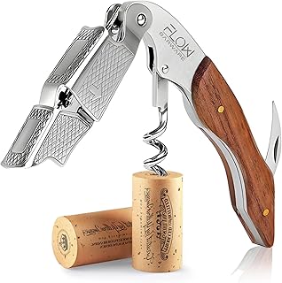 Flow 3-in-1 Korkenzieher, Weinflaschenöffner, Folienschneider, Palisander-Griff und Edelstahl-Ko…