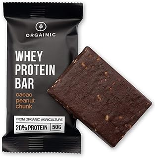 ORGAINIC Bio Protein Riegel Kakao Peanut 12 x 50g – Bio zertifiziert ohne Zusatzstoffe – Premium …
