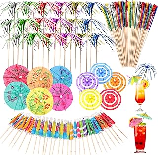140 Stück Cocktail Deko,Cocktail Zubehör 40 cocktail schirmchen und 100 cocktail Feuerwerk Stic…