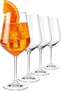 Aperol Spritz Gläser, 4 Stück, 50cl, Glas, spülmaschinenfest, stoßfest, kristallklar, Aperiti…