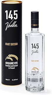 145 Vodka mit Geschenkverpackung | exklusiver polnischer Bio Vodka | 1 x 0.7l | DLG Gold Award 20…