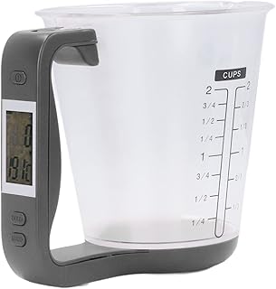 BORDSTRACT Digitale Messbecherwaage, Backwaage Flüssigkeitswaage, 1 kg Küchenwaage mit LCD-Disp…