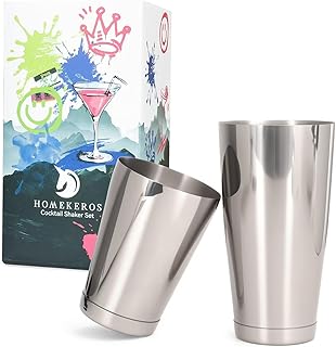 Edelstahl Boston Shaker: 2-teilig Set: 550ml&850ml Profi Cocktail Shaker von Homekeros