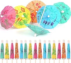 Eokeey 60 Stück Cocktail Schirmchen Cocktail Zubehör Papierschirmchen,Wiederverwendbar Bunte Co…