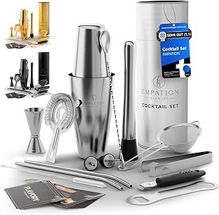 EMPATION Cocktail Shaker, 14-teiliges Cocktail Set mit 825ml Boston Shaker, Cocktail Zubehör ink…