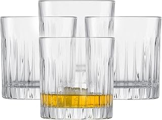 SCHOTT ZWIESEL Whiskyglas Stage (4er-Set), geradliniger Tumbler für Whisky mit Relieff, spülmas…