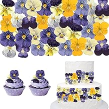 40 Stück Getrocknete Gepresste Blumen, Kuchendeko Toppers & Dekorationen für Desserts, Cocktail…