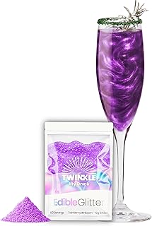 Essbarer Glitzer für Getränke Lila – Halloween Party Deko Violett – Glitzer essbar für Sekt & …