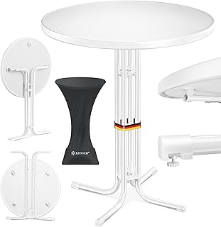 KESSER® Stehtisch klappbar Ø70cm rund, Gastro Bistrotisch Hochtisch Cocktail Stehtisch + Husse,…