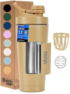 VANN Shaker Proteinshake 750ML – Thermo Shaker Edelstahl [12h kalt], Ideal als Schüttelbecher [G…