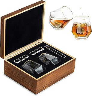 Glasseam Whisky Gläser Set Whiskey Geschenkset, Vintage Whiskyglas Geschenke Männer Personalisi…
