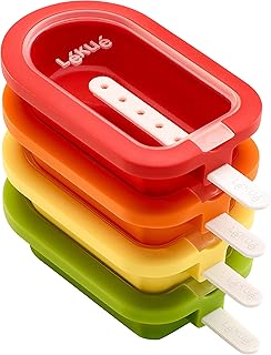 Lékué Mini-Eisformen, stapelbar, 10,5 cm, 4 Stück, verschiedenfarbig, Silikon, 7×9.8×11.5 cm