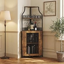 Litake Eckbar-Kommode, Flaschenregal Mit Verstellbaren Regalen, 5-Schichten Landhausweinkommode M…