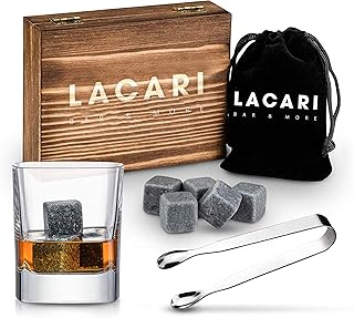 Whisky Steine | 9X Wiederverwendbare Eiswürfel | Lacari ORIGINAL Whiskey Steine | Whisky Geschen…