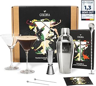 Cocora Martini-Set | 8-teiliges Cocktail-Set aus Edelstahl | Cocktail Shaker | Martini Cocktail G…