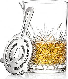 Cocktailkrug mit Hawthorne Sieb Silber | Cocktail-Rührglas & Sieb | Cocktailmischkrug, Krug, Coc…