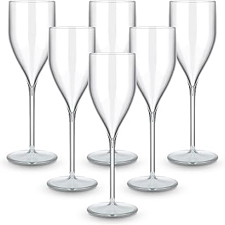 BRYNA – Set 6 Stück Gläser Flute 18 Cl aus Polycarbonat (Hartkunststoff), 100% italienisches De…