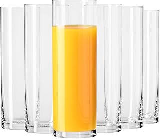 Krosno Getränke Glas Wassergläser, zartes, leichtes Glas| 6-teiliges Set | 200 ml | Pure Kollek…