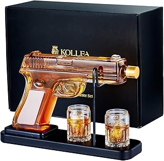 Kollea 15 Oz Gun Whiskey-Karaffe und 2,0 Oz Gläser-Set, Whiskey-Spender für Schnaps, Bourbon, W…