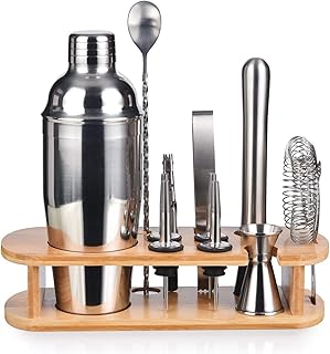 Cocktail Shaker Set,Esmula 750ML 12 Teiliges Edelstahl Barkeeper Kit Professionelles Martini Mixi…