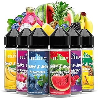Belissia Shake and Make Set Fruchtkorb – 6x10ml hochdosiertes Lebensmittelaroma + 120ml Schüttel…