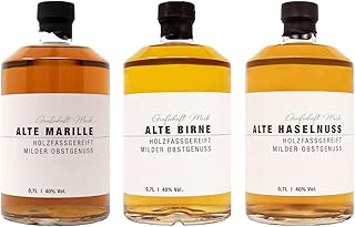 Grafschaft Mark Mix 3 x 0,7 L, Alte Marille, Alte Birne & Alte Haselnuss, 40% vol. Alkohol, milde…
