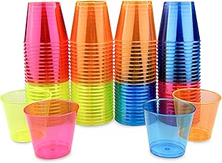 100 Stück Plastikbecher, Schnapsgläser Plastik, Hartplastik Becher, Shotgläser Plastikbecher M…